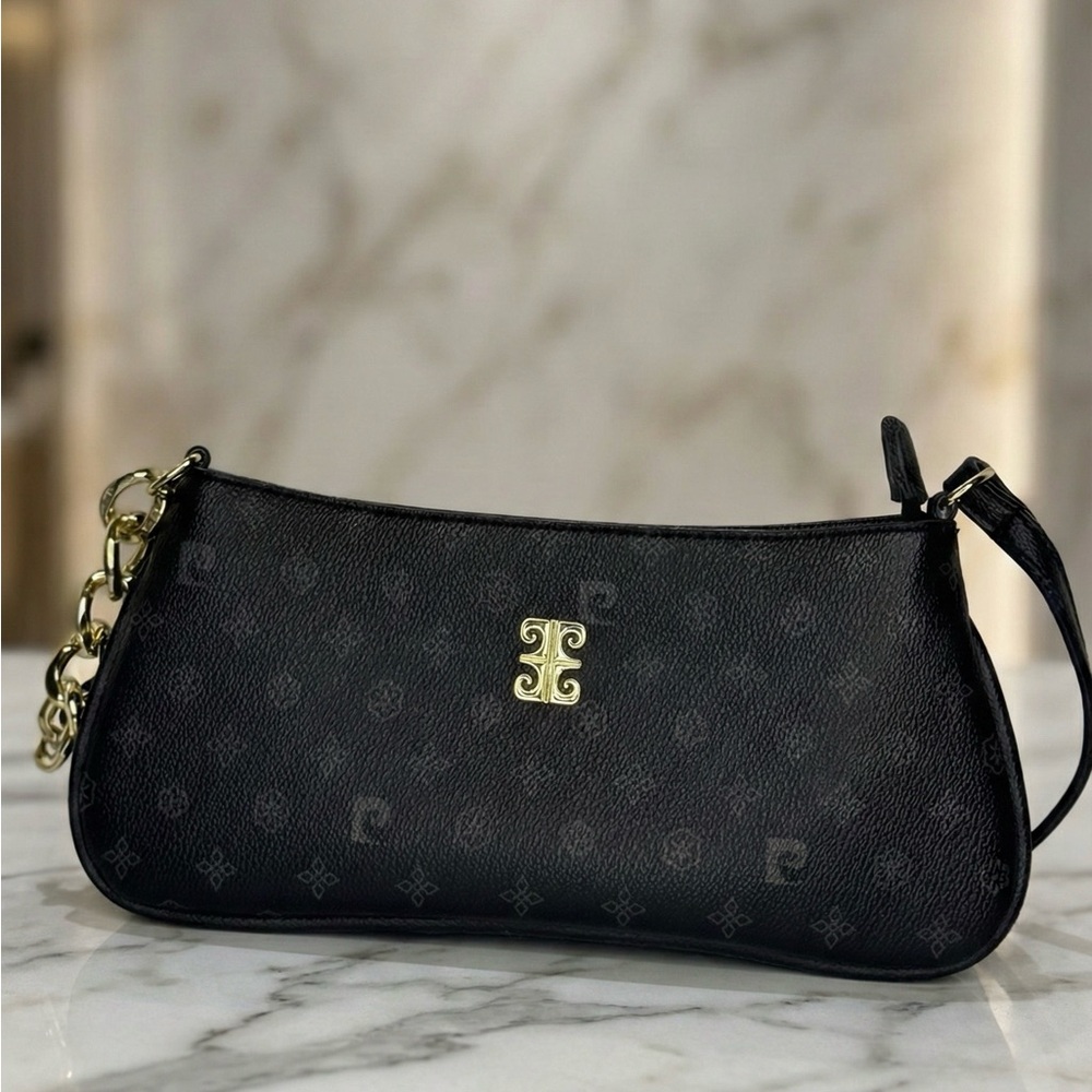 European/ Pierre Cardin Black Baguette Gold Chain Shoulder Hand Bag OFFERS ❤️ - Picture 3 of 6